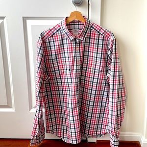 Lacoste Shirt Flap Pockets Long Sleeve Plaid Check Gingham - Size 42 - Large (L)
